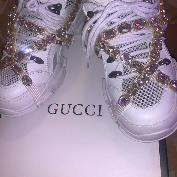 Gucci Shoes Gucci White Jewel Sneakers Poshmark